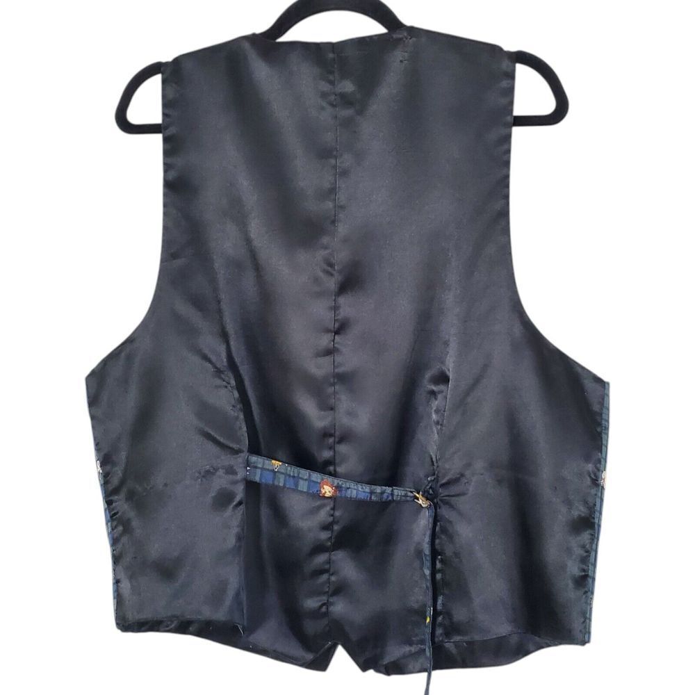 Vintage 1993 Looney Tunes 100% Silk Vest Mania Size S Tweety Bugs Taz Daffy Mens - Picture 3 of 7